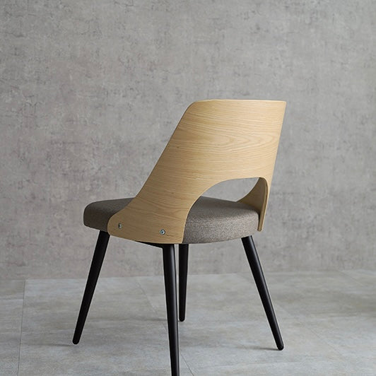 [2脚SET]美フォルム異素材ダイニングチェア