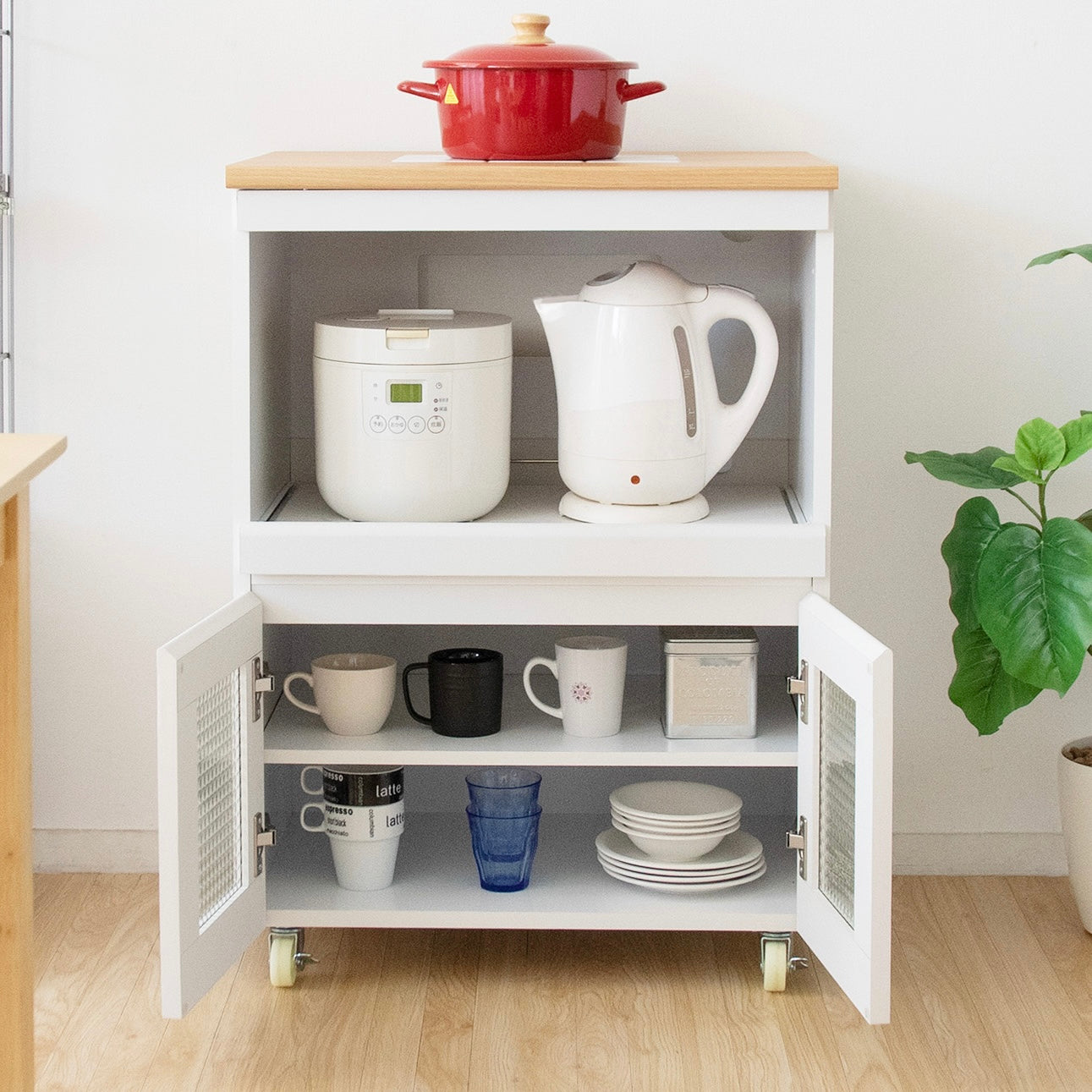 キャスター付きコンパクトキッチンラック[幅60cm]