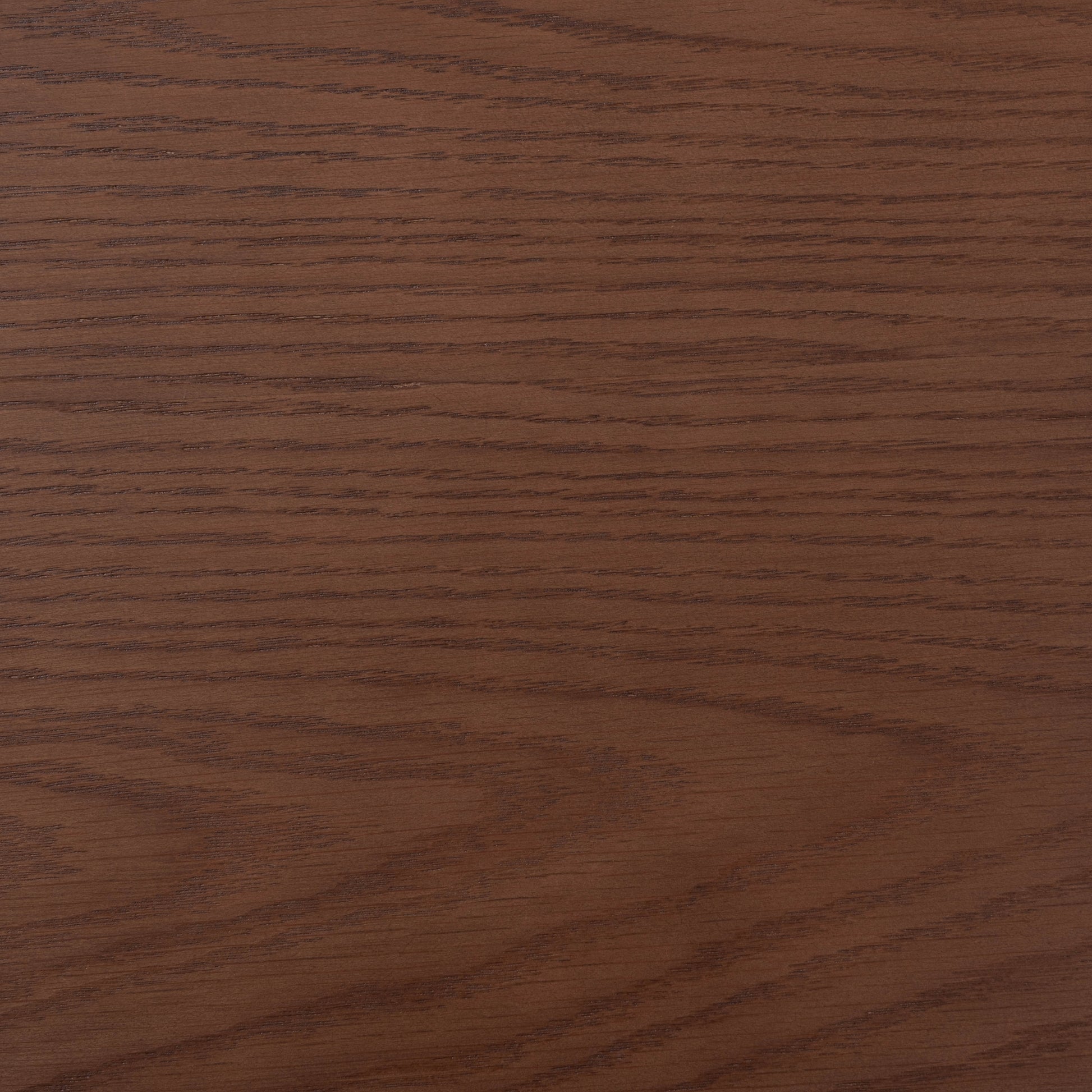 ウォルナットカラーの天然木の質感を生かした、シンプルな長方形のリビングテーブルの木目のアップ