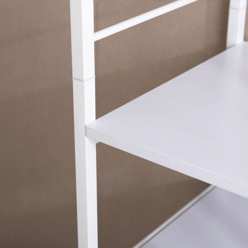 ハンガーラックがついた3段棚つきオープンラック