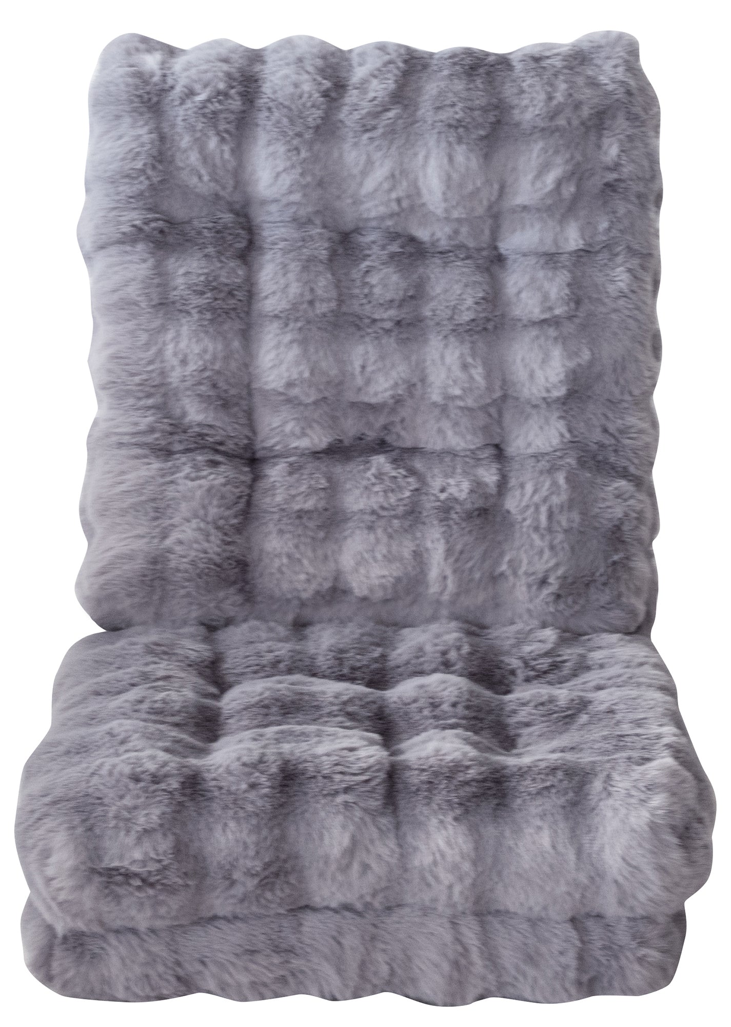 ふわとろ3way座椅子グレーを白抜き正面で写している様子