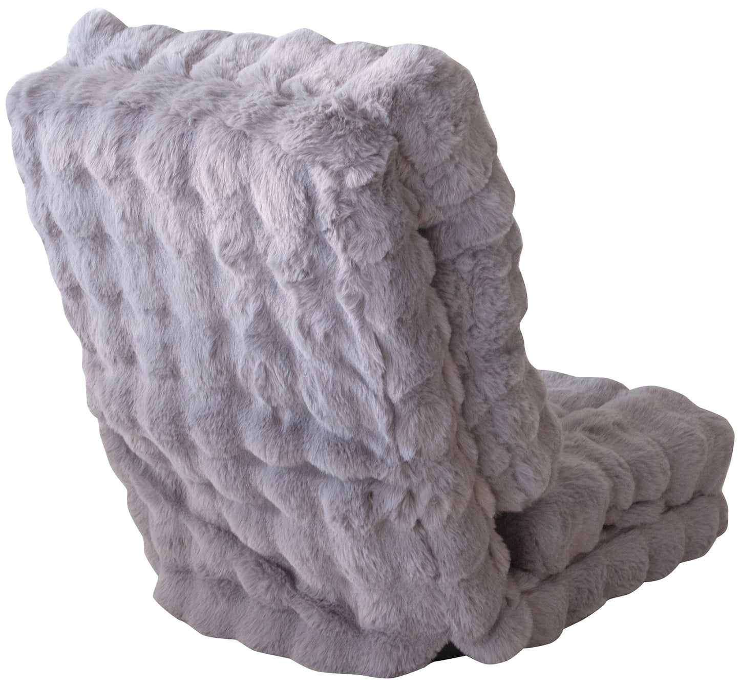 ふわとろ3way座椅子グレーを白抜き背面から写している様子