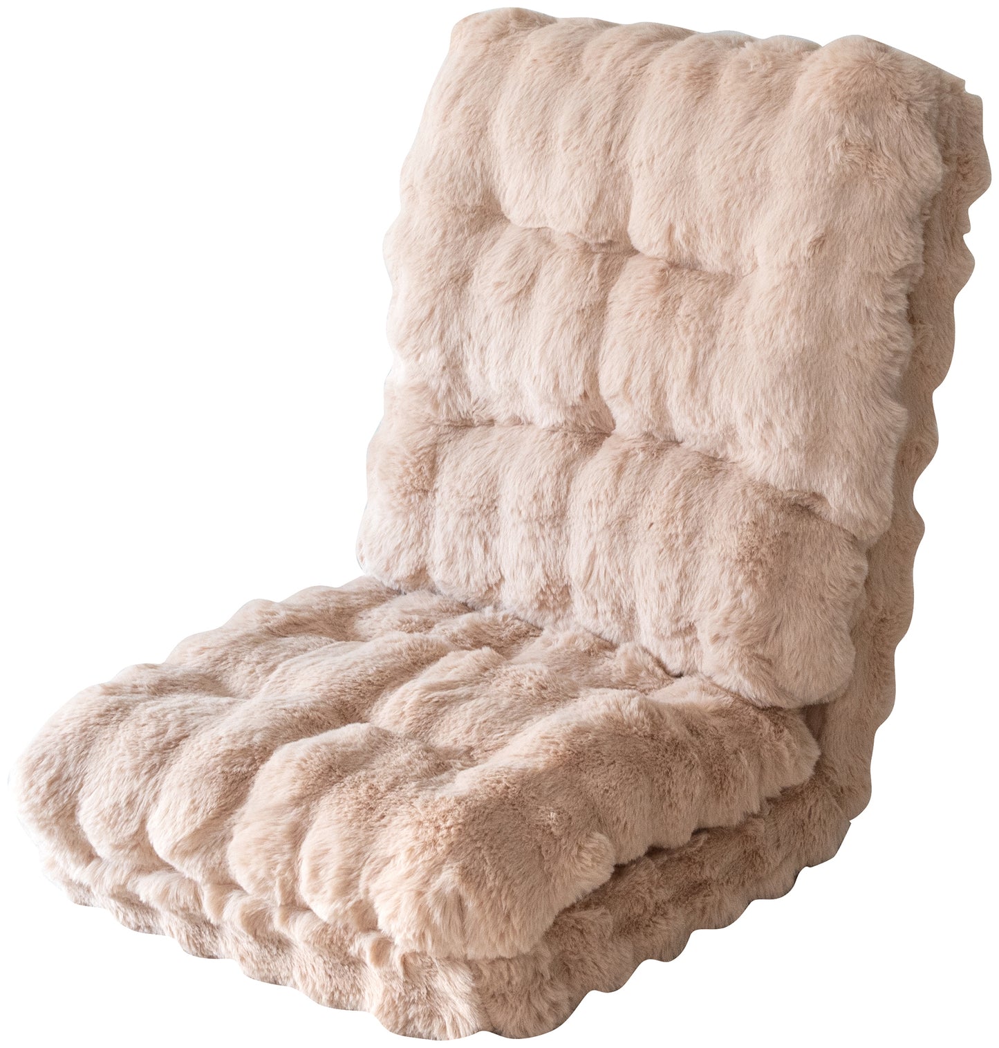 ふわとろ3way座椅子ベージュを白抜き正面で写している様子