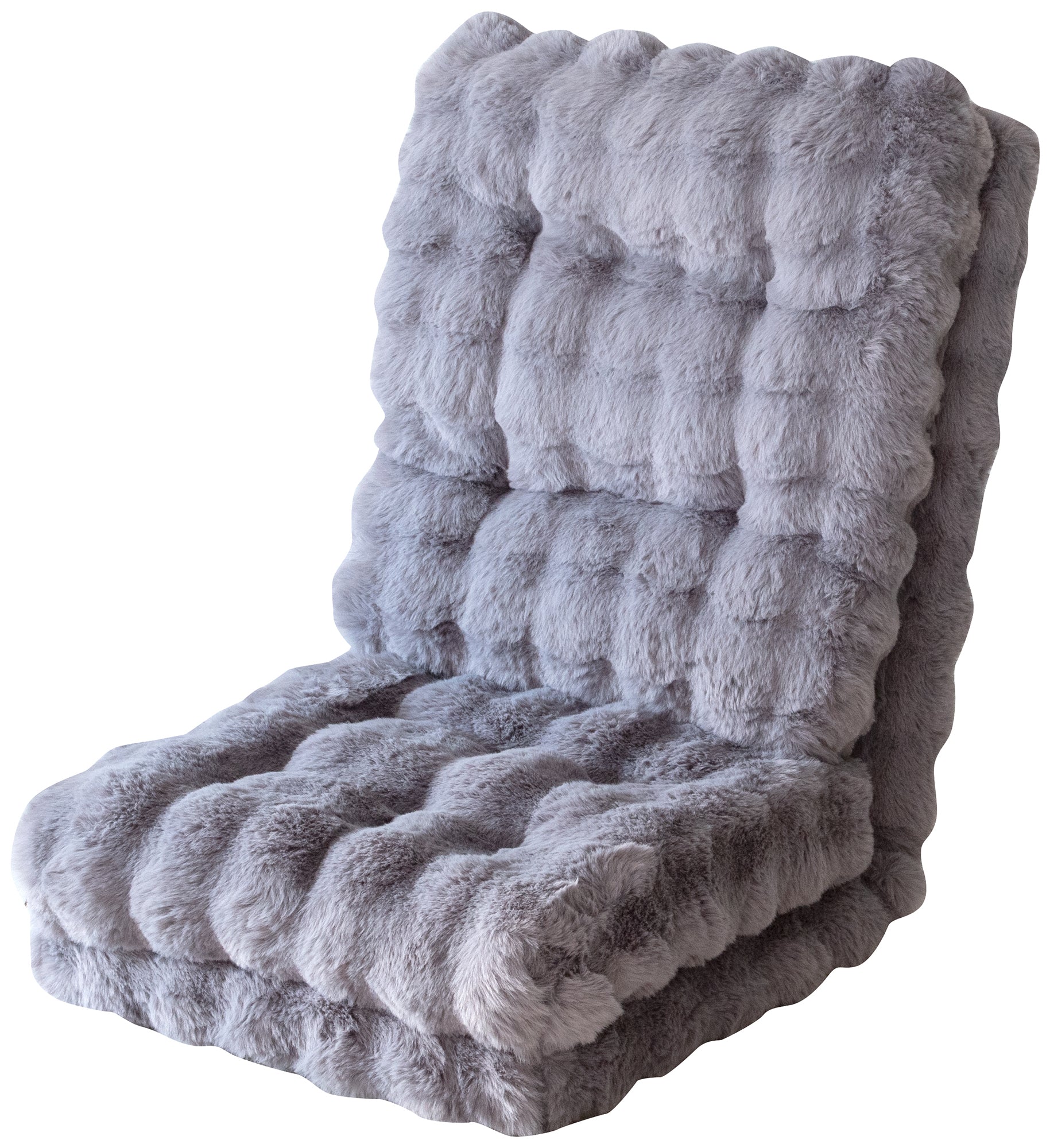 ふわとろ3way座椅子グレーを白抜き正面で写している様子