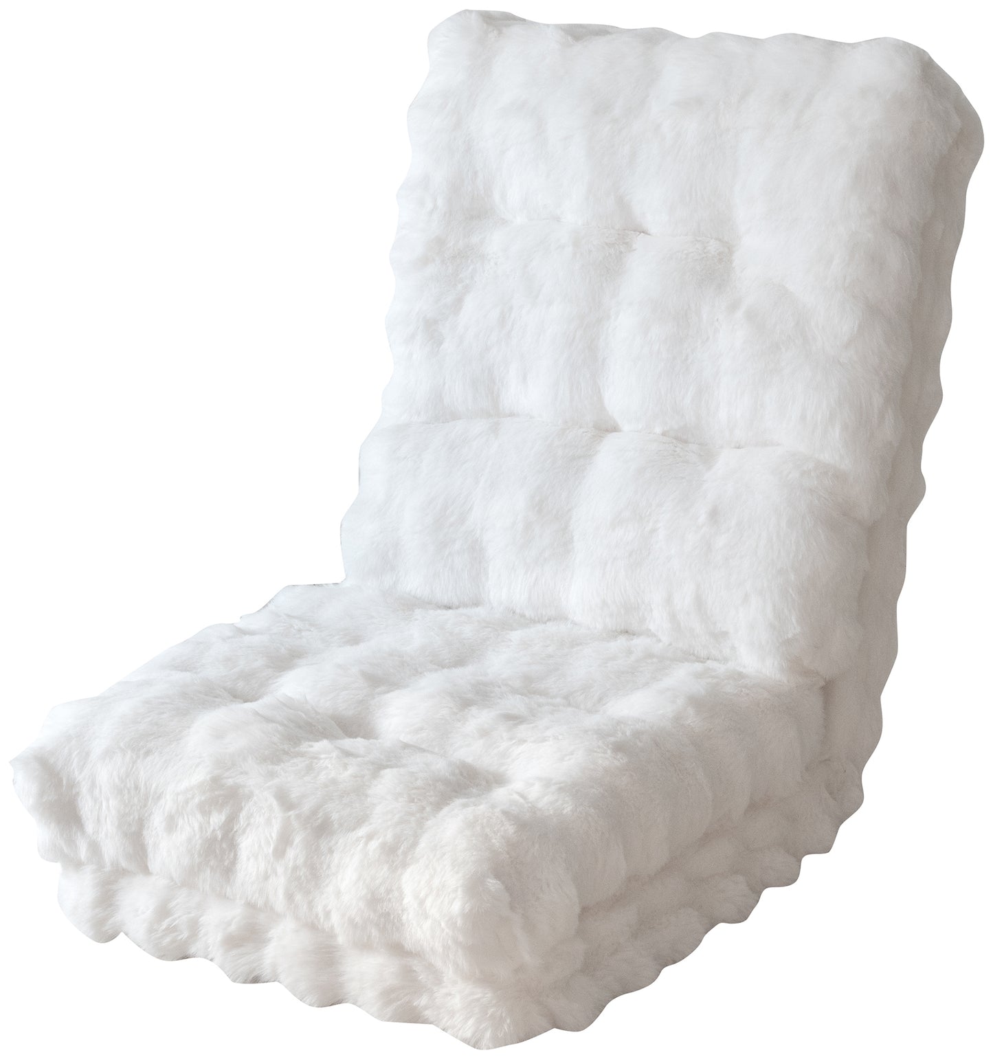 ふわとろ3way座椅子ホワイトを白抜き正面で写している様子