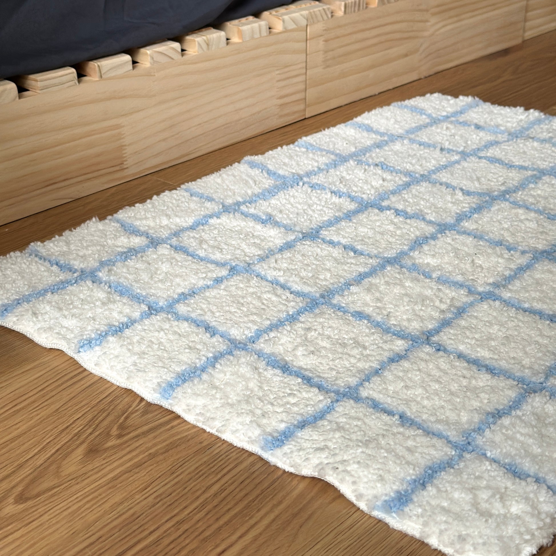 ブルー グラフチェック ラグ 楽天市場】ブルー グラフチェック ラグ 100×150cm / 150×200cm