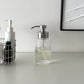 クリアガラスとシルバーポンプのソープディスペンサー