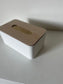 【outlet】シンプルウッド蓋ティッシュケース ホワイト