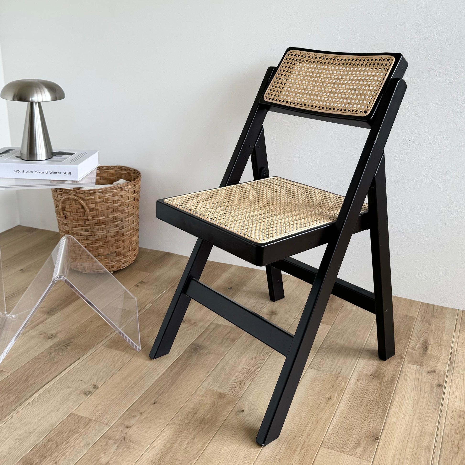 折り畳み式ラタンチェア ブラック – territory 折り畳み式ラタンチェア ブラック – territory