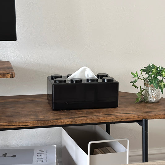 黒のブロックのティッシュケース