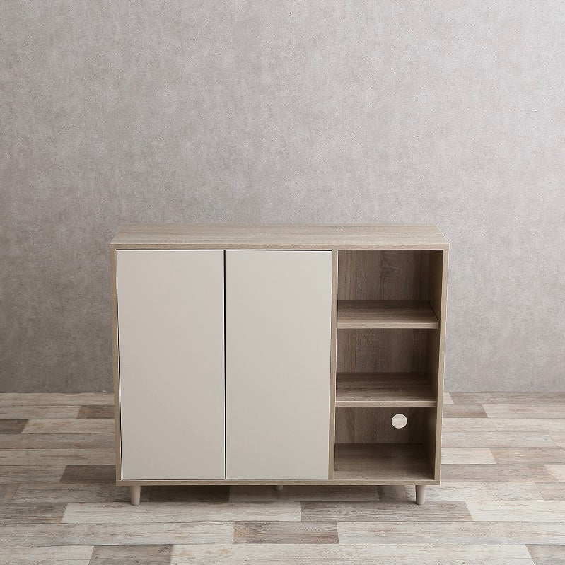 ナチュラルバイカラー縦開きキャビネット