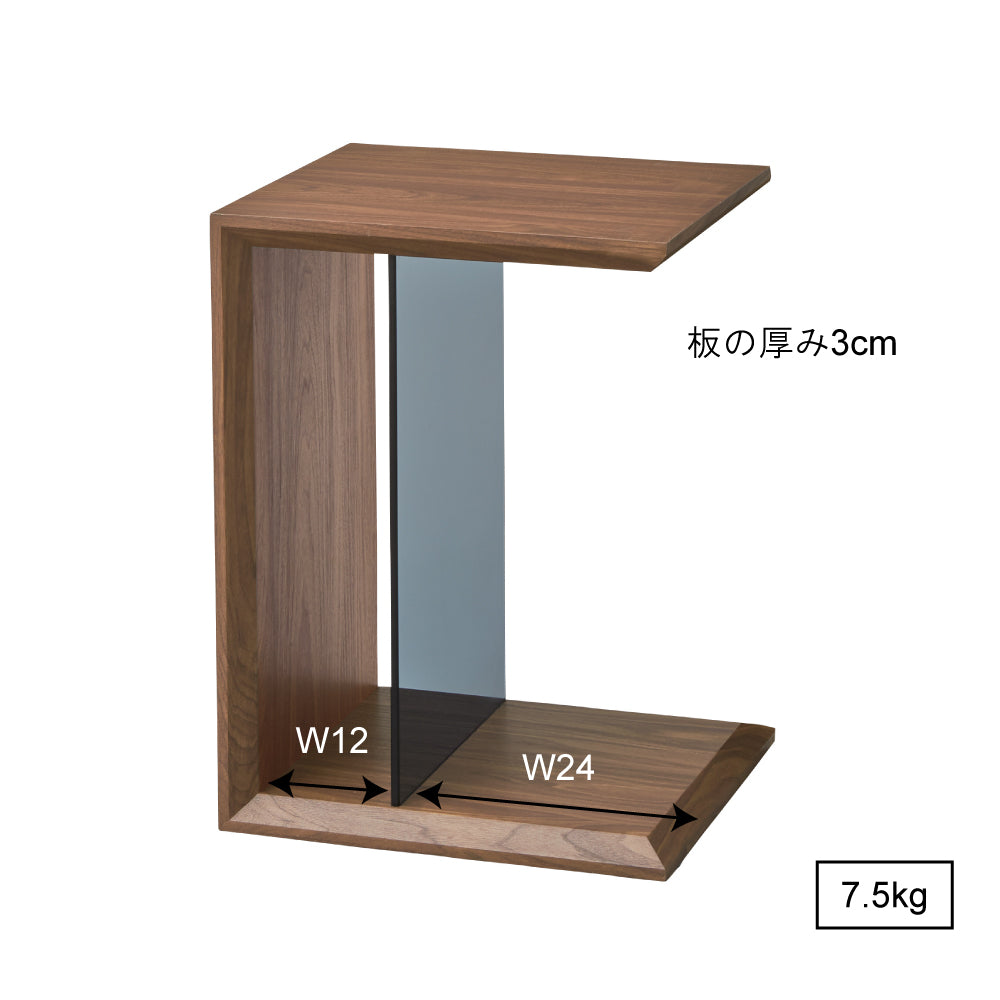 2wayガラス棚付きサイドテーブル