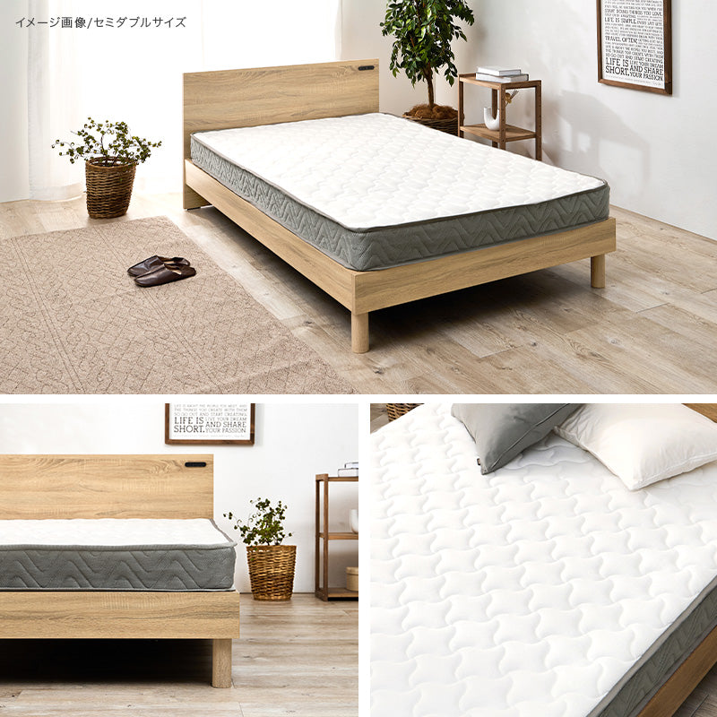 ボンネルコイルマットレスをベッドに置いている様子