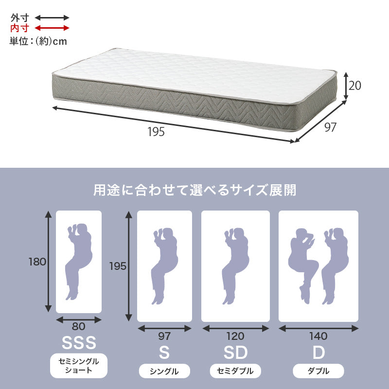 [極厚20cm]ボンネルコイルマットレス