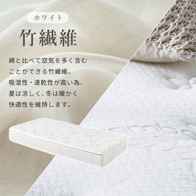 ホワイトのピロートップ付きマットレスの素材