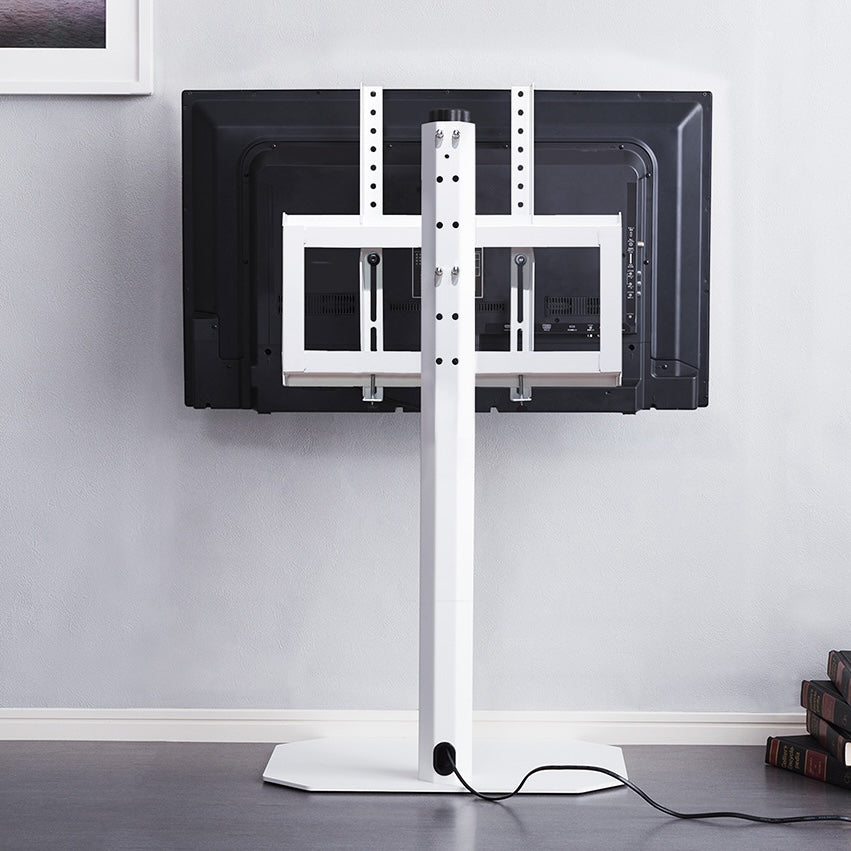 ホワイトのシンプルなテレビスタンドの背面