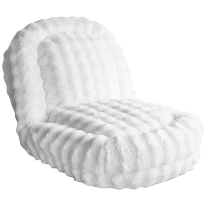 ホワイトのふわふわな生地のソファベッド