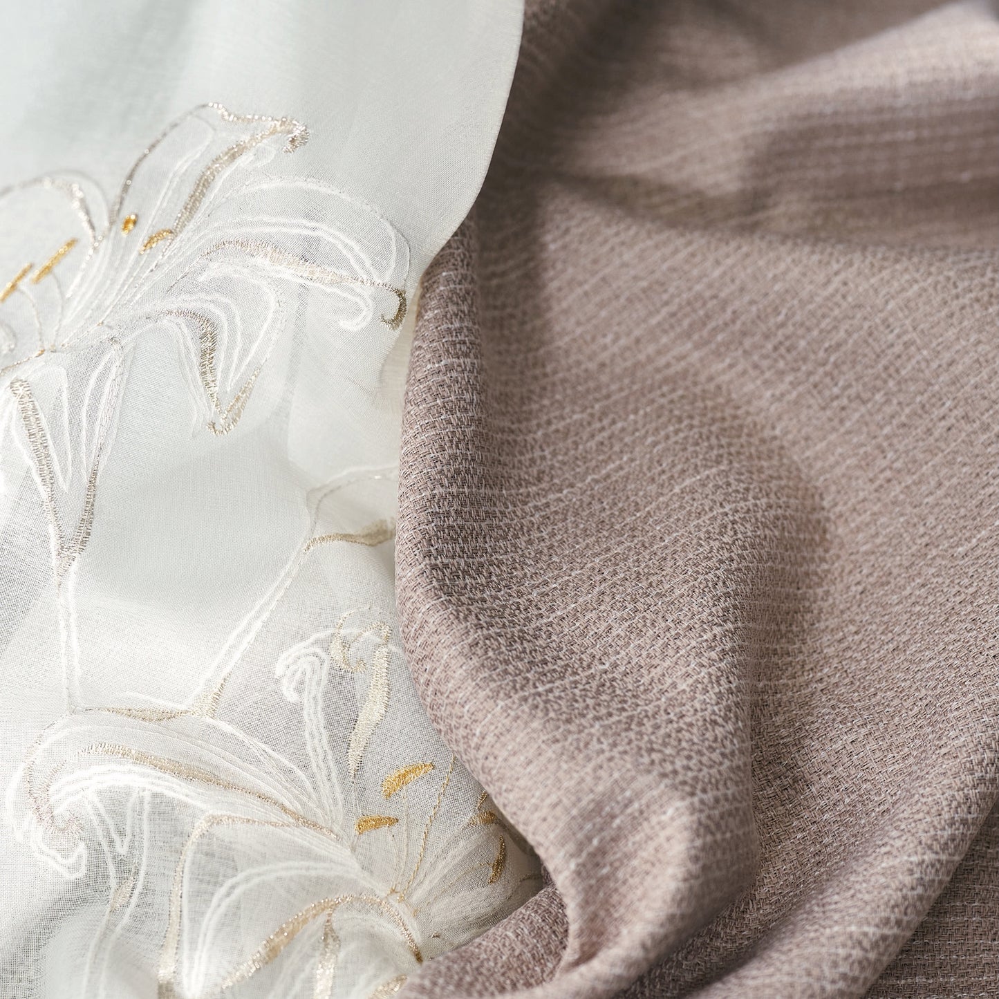 幅155cm[両開き2枚セット]ミックスツイード遮光カーテン