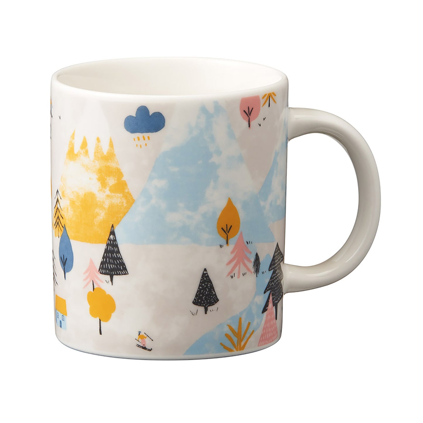 マグカップ単体を白抜きアップで写している様子